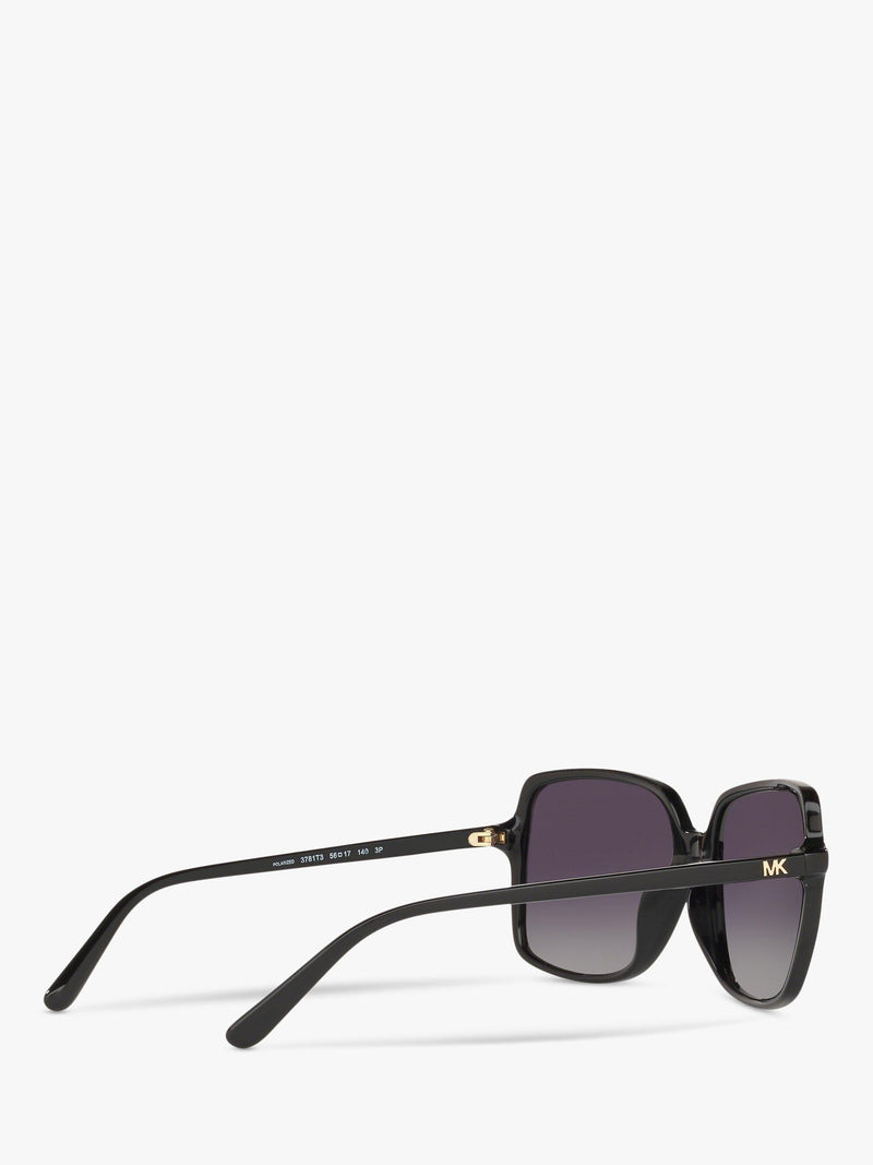 Michael Kors black polarised square sunglasses gradient 56mm, imported from the UK