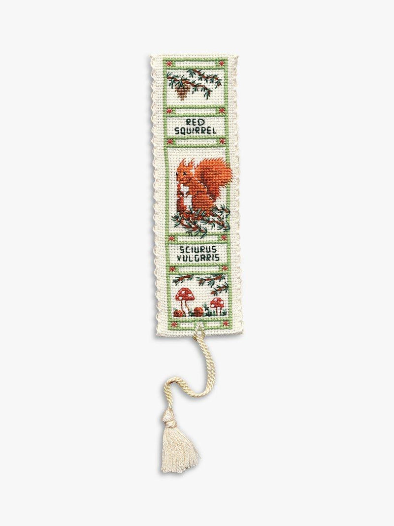 Textile Heritage red squirrel bookmark cross stitch kit, UK version