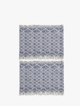 John Lewis John Lewis Geometric Pattern Embroidered Cotton Placemats, Set of 2, Navy- Buy online at McGrocer