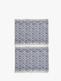 John Lewis geometric embroidered cotton placemats navy set of 2, UK version