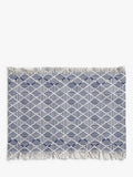 John Lewis geometric embroidered cotton placemats navy set of 2, UK version