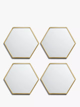 John Lewis John Lewis Hexagonal Mirror Coasters Set of 4 Brass- Buy online at McGrocer