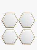 John Lewis hexagonal mirror coasters brass set of 4, imported from the UK