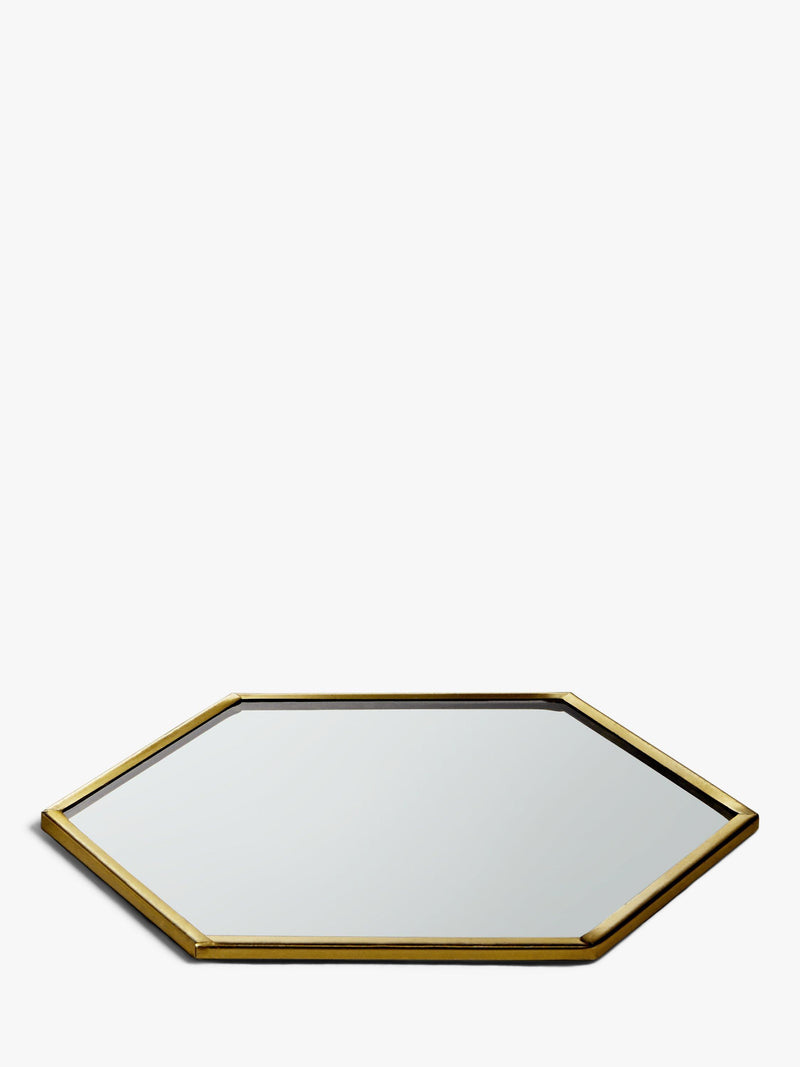 John Lewis hexagonal mirror coasters brass set of 4, imported from the UK