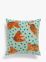 John Lewis John Lewis Tiger Cushion, Green / Multi, 45cm Square- Buy online at McGrocer