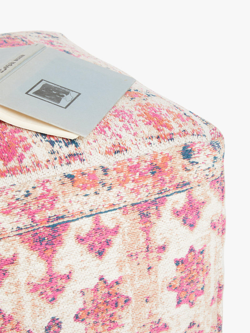 John Lewis medallion pouffe multi cotton footstool (British brand)