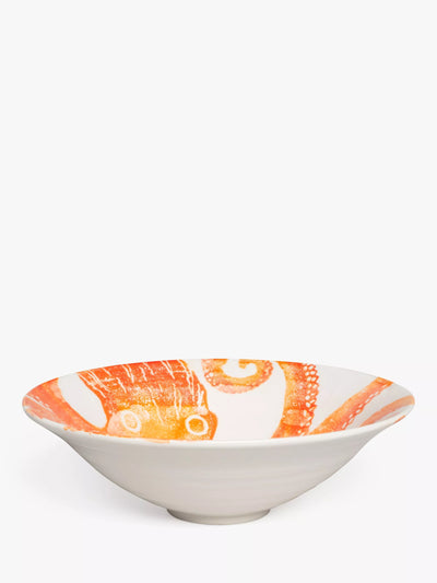 John Lewis Handmade Octopus Earthenware Salad Bowl 30cm Orange- Buy online at McGrocer