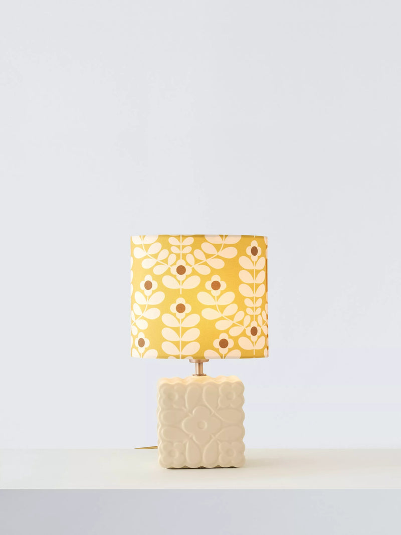 Orla Kiely ceramic table lamp Juniper Stem yellow, UK version