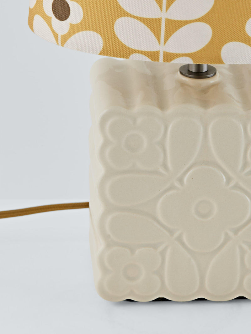 Orla Kiely ceramic table lamp Juniper Stem yellow, UK version