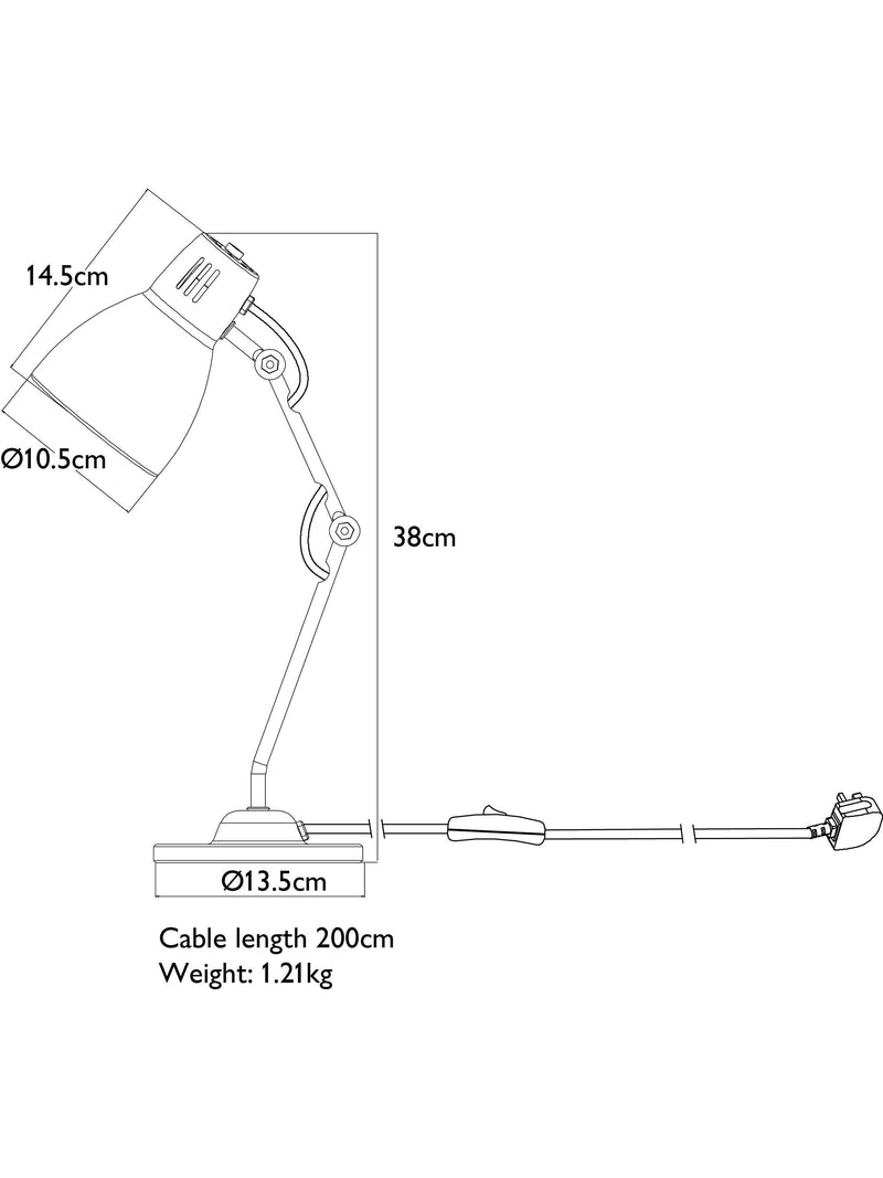 John Lewis Tony desk lamp painted finish, imported from the UK