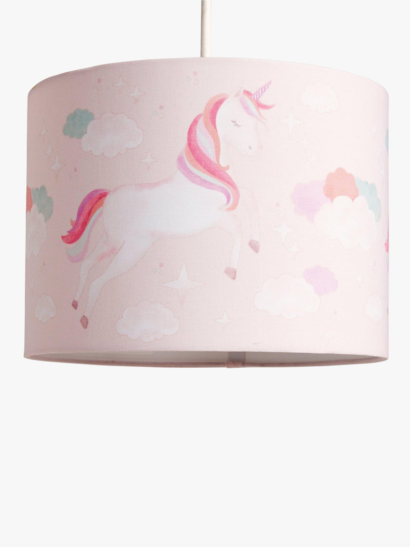 John Lewis Magical Unicorn lampshade in pink, imported from the UK