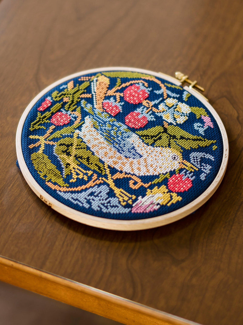 DMC William Morris Strawberry Thief cross stitch kit - British product
