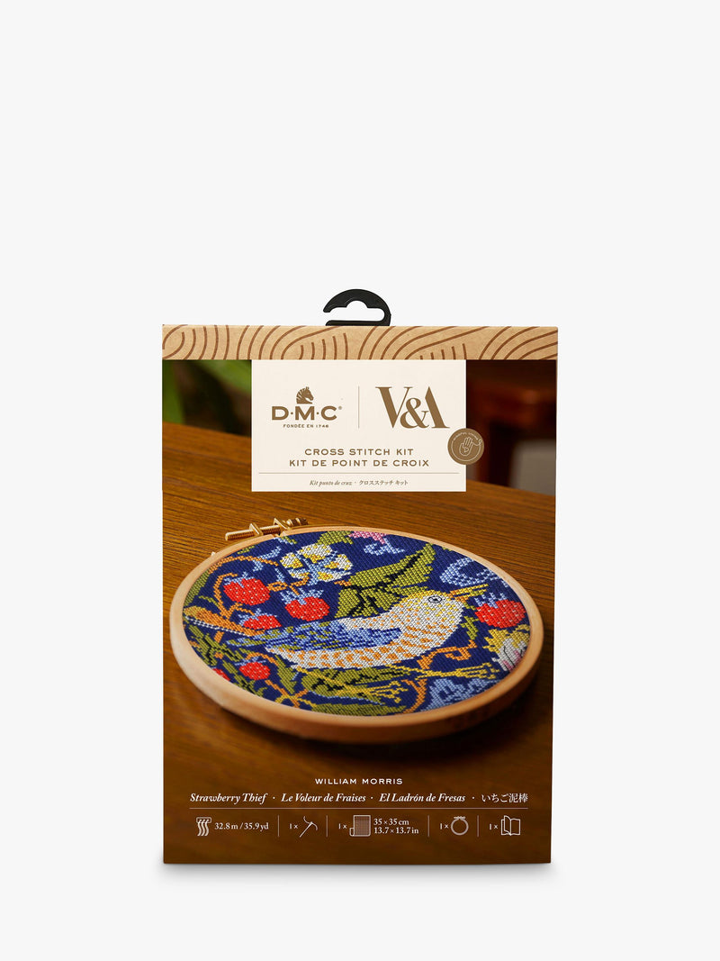 DMC William Morris Strawberry Thief cross stitch kit - British product