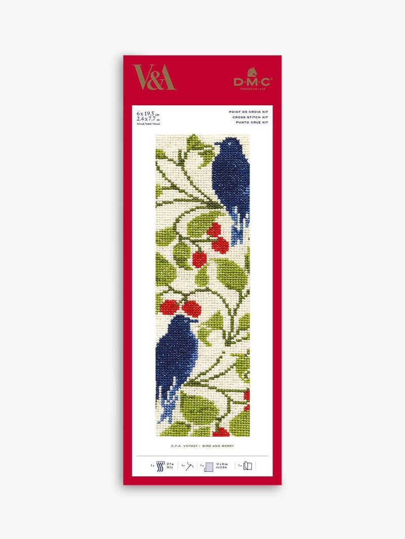 DMC cross stitch kit Bird and Berry Bookmark - British product