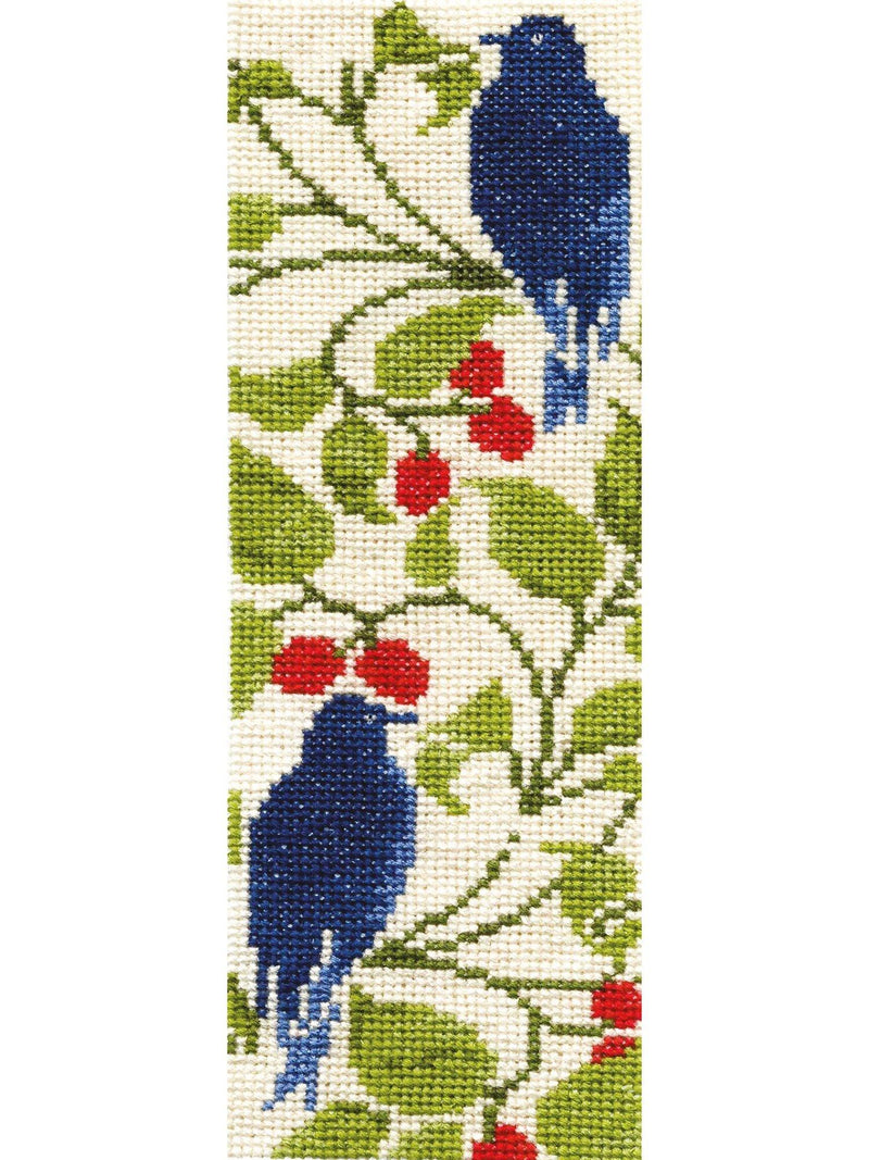 DMC cross stitch kit Bird and Berry Bookmark - British product