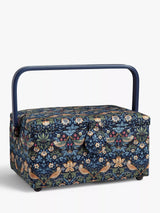 John Lewis John Lewis William Morris Strawberry Thief Print Medium Rectangular Sewing Basket, Navy- Buy online at McGrocer