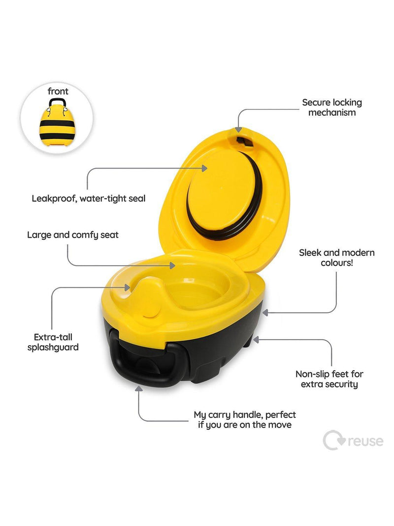 My Carry Potty travel potty Bee variant, imported from the UK