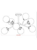 John Lewis Orb multi armed ceiling light (British brand)