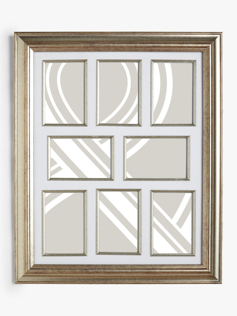 John Lewis multi photo frame in champagne finish for 8 photos, 4x6 inches, UK version