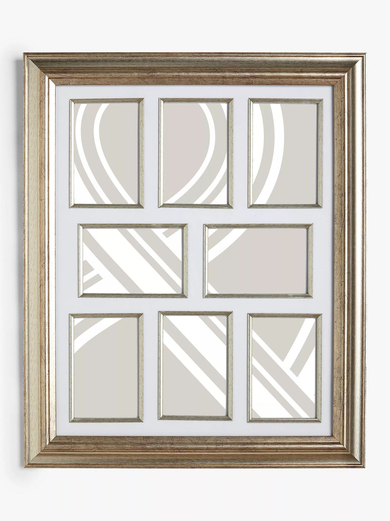 John Lewis multi photo frame in champagne finish for 8 photos, 4x6 inches, UK version