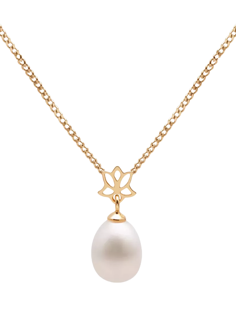 E.W Adams freshwater pearl pendant necklace 9ct gold, imported from the UK
