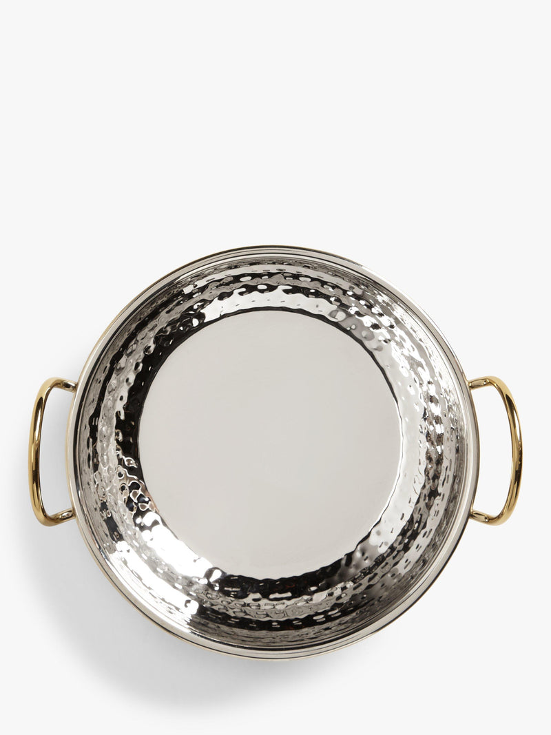 John Lewis balti serving dish in hammered steel with gold finish, 20cm, UK version