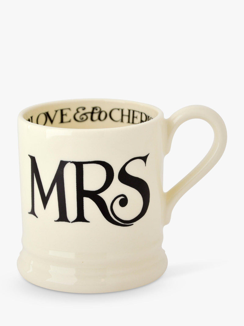 Emma Bridgewater Black Toast Mr and Mrs mugs 300ml - British product