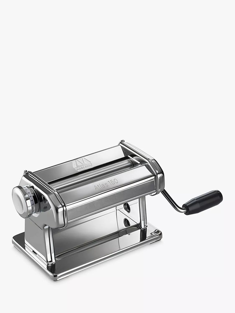 Marcato Atlas 150 Wellness Roller pasta machine in silver, imported from the UK