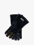 Ooni heat-resistant leather pizza oven and BBQ gloves, black, imported from the UK