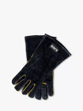 Ooni heat-resistant leather pizza oven and BBQ gloves, black, imported from the UK