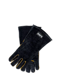 Ooni heat-resistant leather pizza oven and BBQ gloves, black, imported from the UK