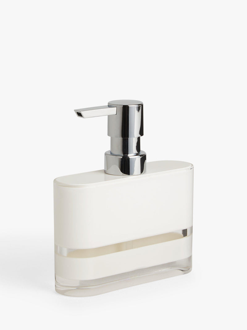 John Lewis Block Stripe soap dispenser in pastel teal, UK version