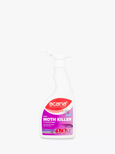 John Lewis Acana Stage 1 Carpet and Fabric Moth Killer and Freshener Spray, Lavender, 500ml- Buy online at McGrocer