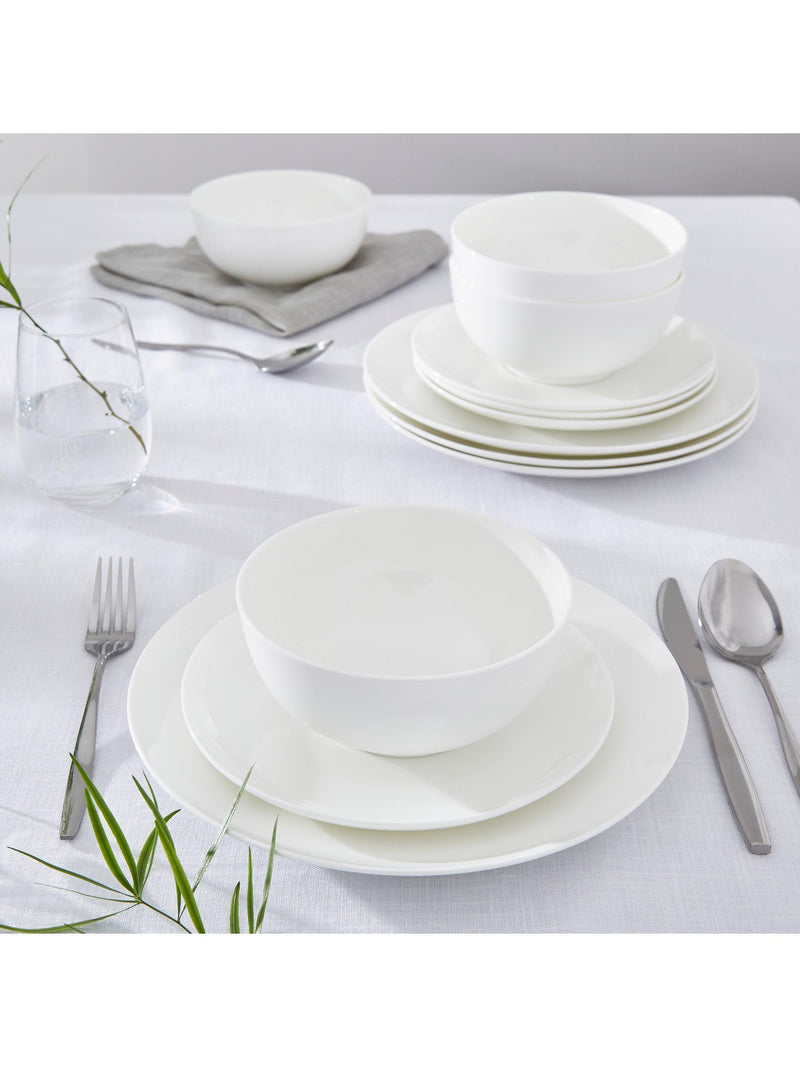 Royal Worcester bone china dinnerware set Serendipity White 12 piece - British product