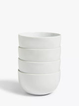 John Lewis John Lewis Dine Porcelain Tall Cereal/Soup Bowls, Set of 4, 14.5cm, White- Buy online at McGrocer