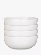 John Lewis John Lewis Dine Porcelain Low Cereal/Granola Bowls, Set of 4, 16cm, White- Buy online at McGrocer