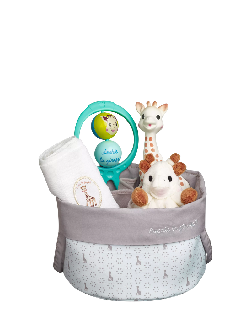 Sophie la girafe Birth Basket Gift Set, imported from the UK