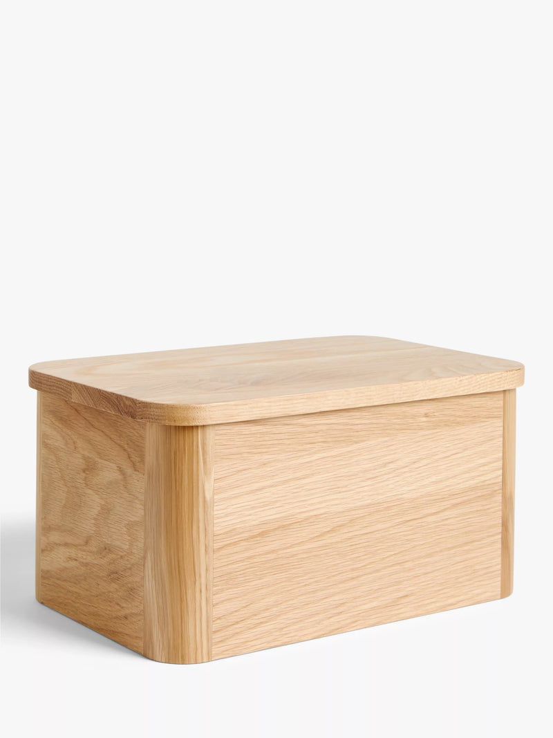John Lewis oak bread bin with slicing board lid (British brand)