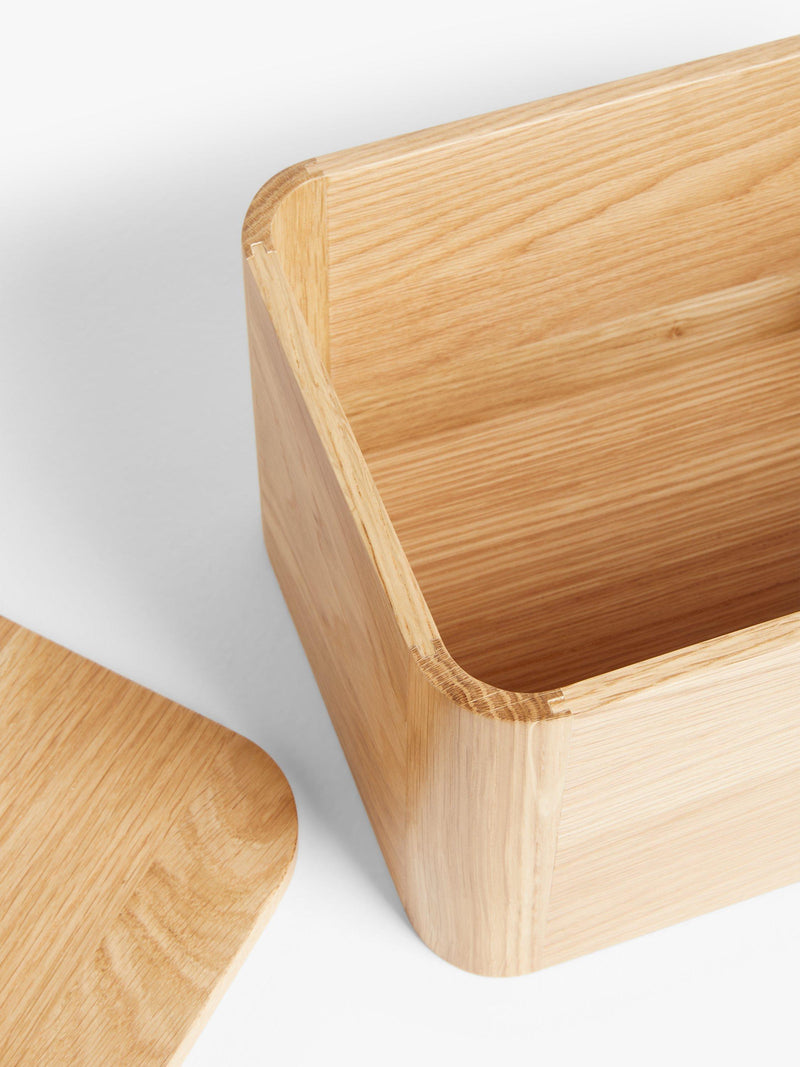 John Lewis oak bread bin with slicing board lid (British brand)