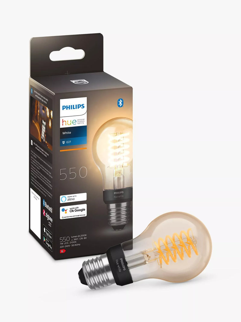 Philips Hue smart LED classic filament bulb E27 7W, UK version