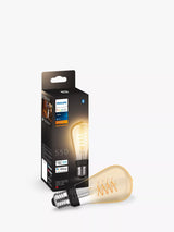 John Lewis Philips Hue White Smart LED Filament Bulb ST64 E27 7W- Buy online at McGrocer