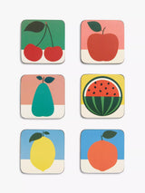 John Lewis EAST END PRINTS Fruit Cork-Backed Coasters Set of 6- Buy online at McGrocer