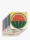 EAST END PRINTS fruit coasters set of 6, UK version