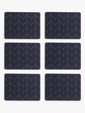 John Lewis Deco placemats set of 6 navy gold (British brand)