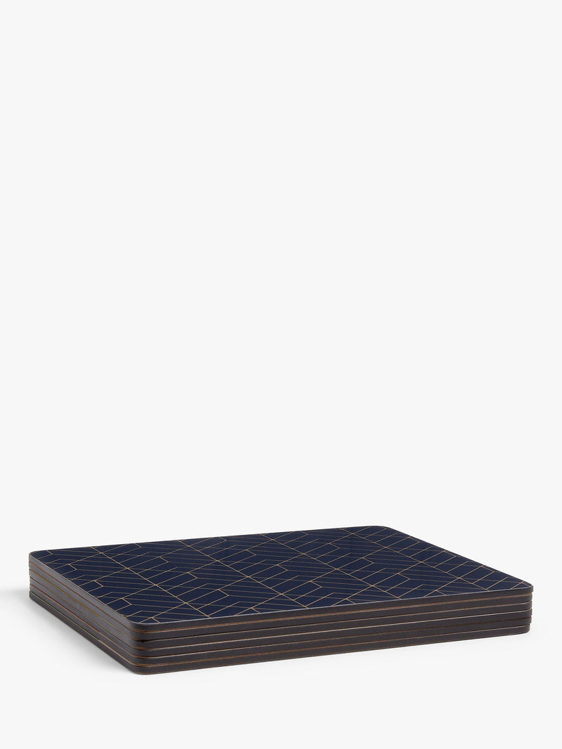 John Lewis Deco placemats set of 6 navy gold (British brand)