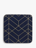 John Lewis navy gold coasters Deco set of 6 (British brand)