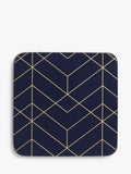 John Lewis navy gold coasters Deco set of 6 (British brand)