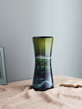 Poole Pottery Maya hourglass vase in green, 34cm tall, imported from the UK