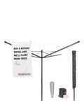 Brabantia Lift-O-Matic Rotary Clothes Airer with Ground Spike, Cover, Peg Bag and Pegs, 50m