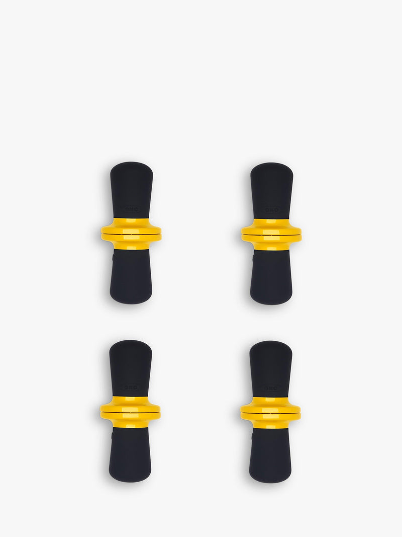 OXO Yellow/Black corn cob holders set of 8, imported from the UK